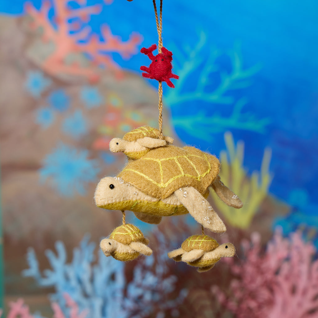 Turtle with Babies Ornament