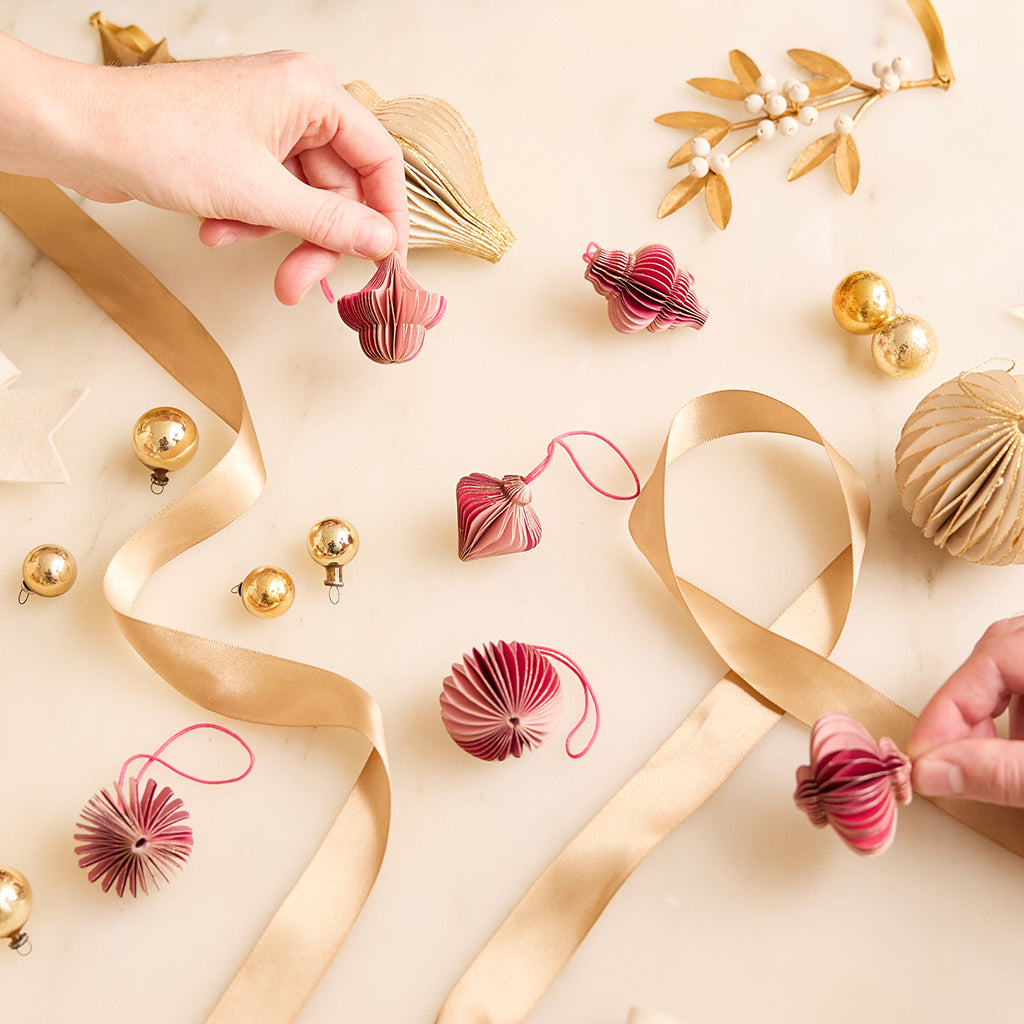 Pink Honeycomb Paper Ornaments