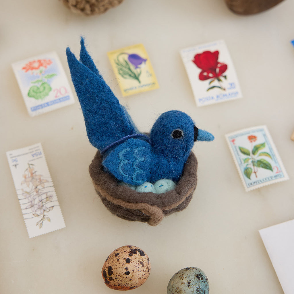 Bluebird in Nest Eggs