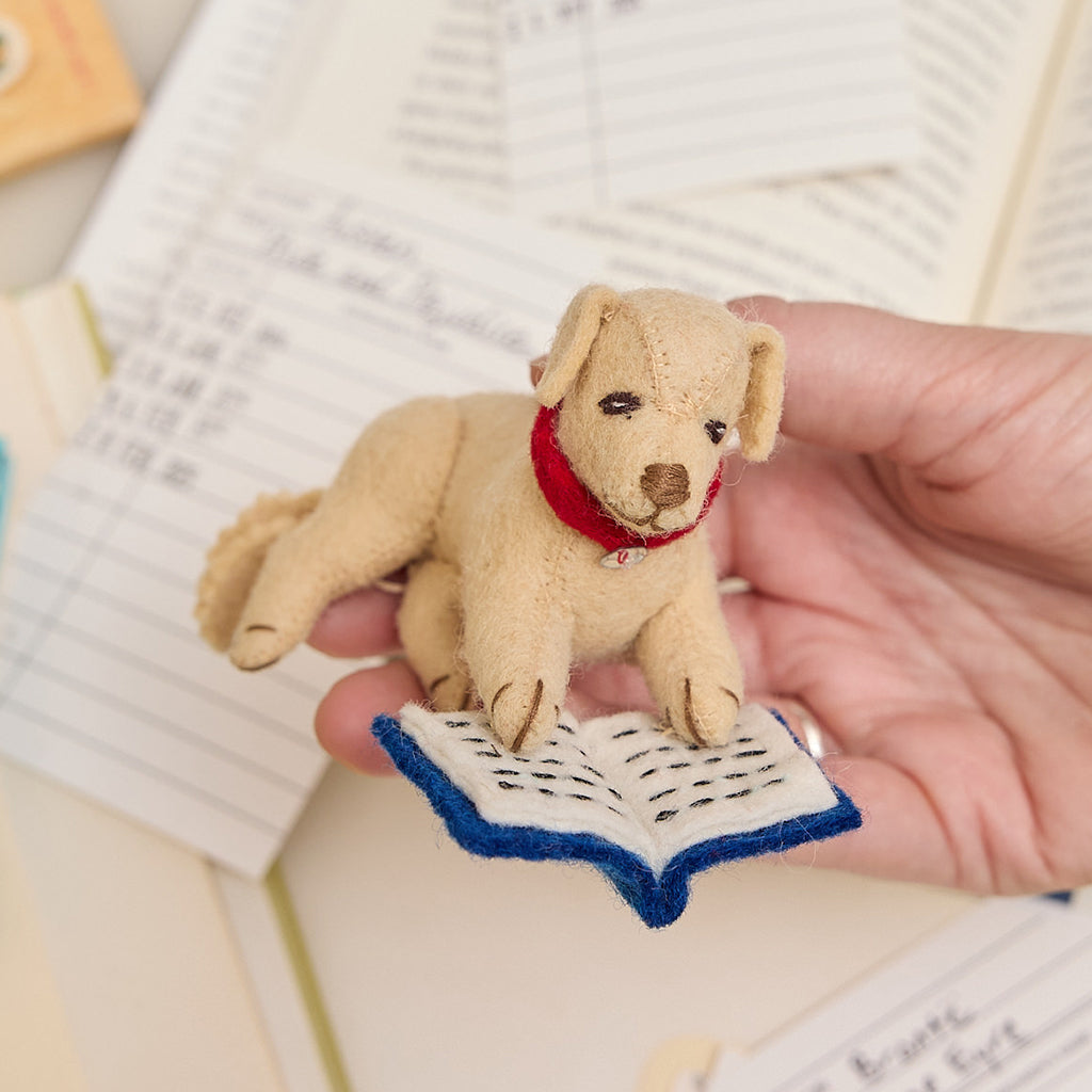 Reading Dog Ornament