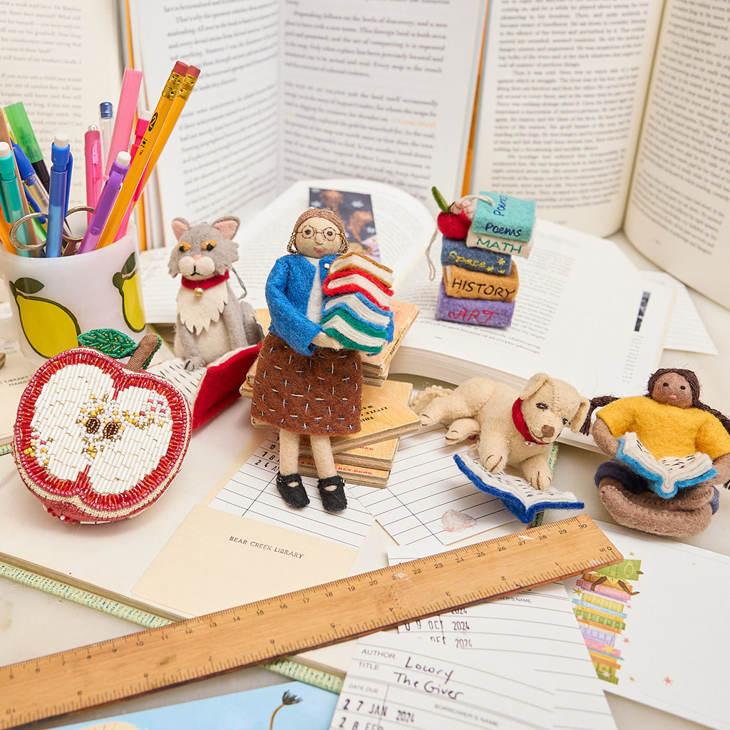Reading Dog Ornament