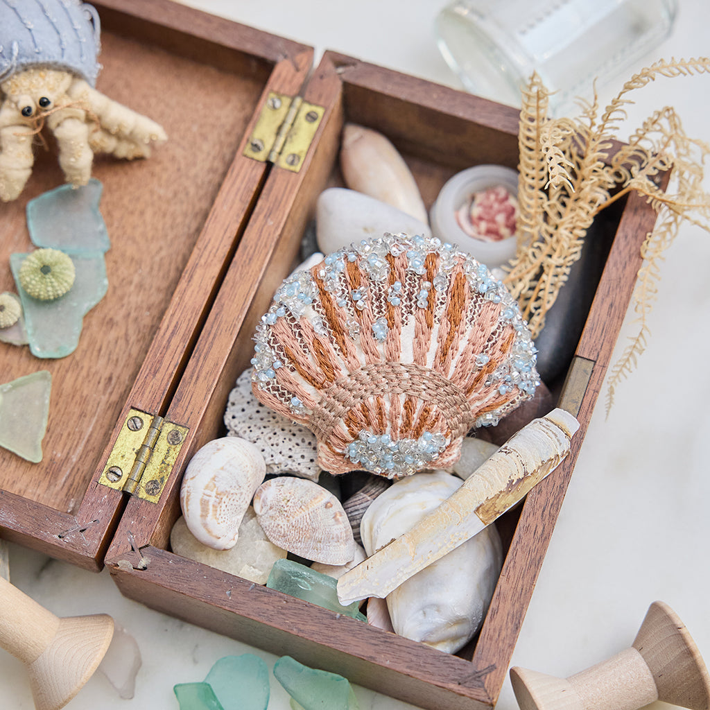 Scallop Shell Beaded Ornament