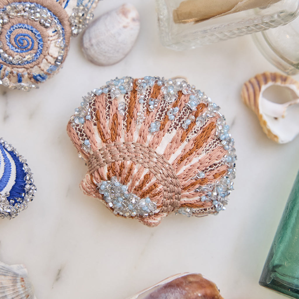 Scallop Shell Beaded Ornament