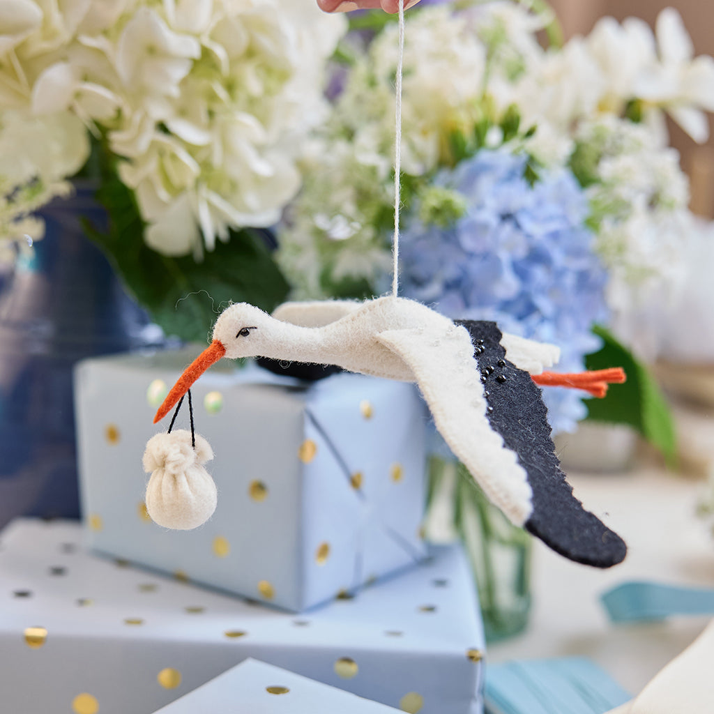 New Baby Stork Ornament