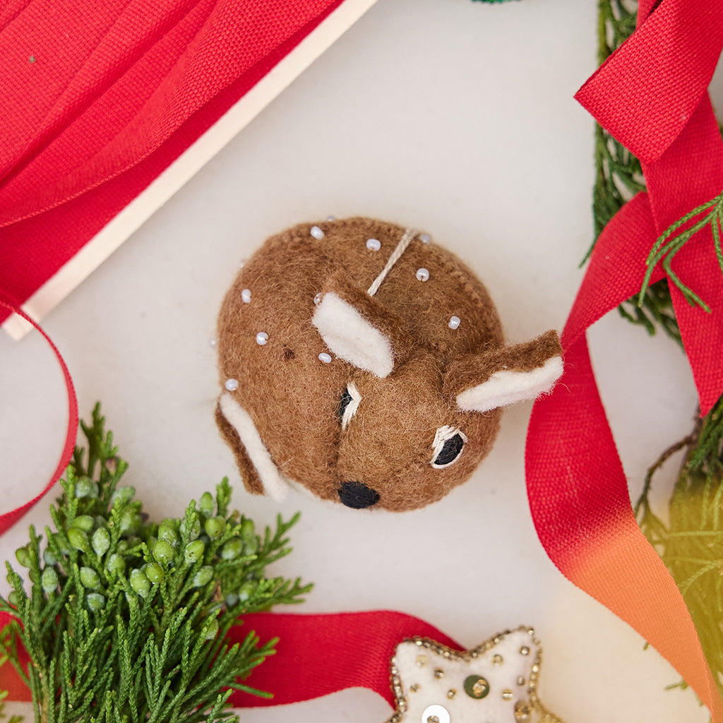 Sleepy Fawn Ornament