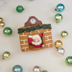 Santa in Fireplace Ornament