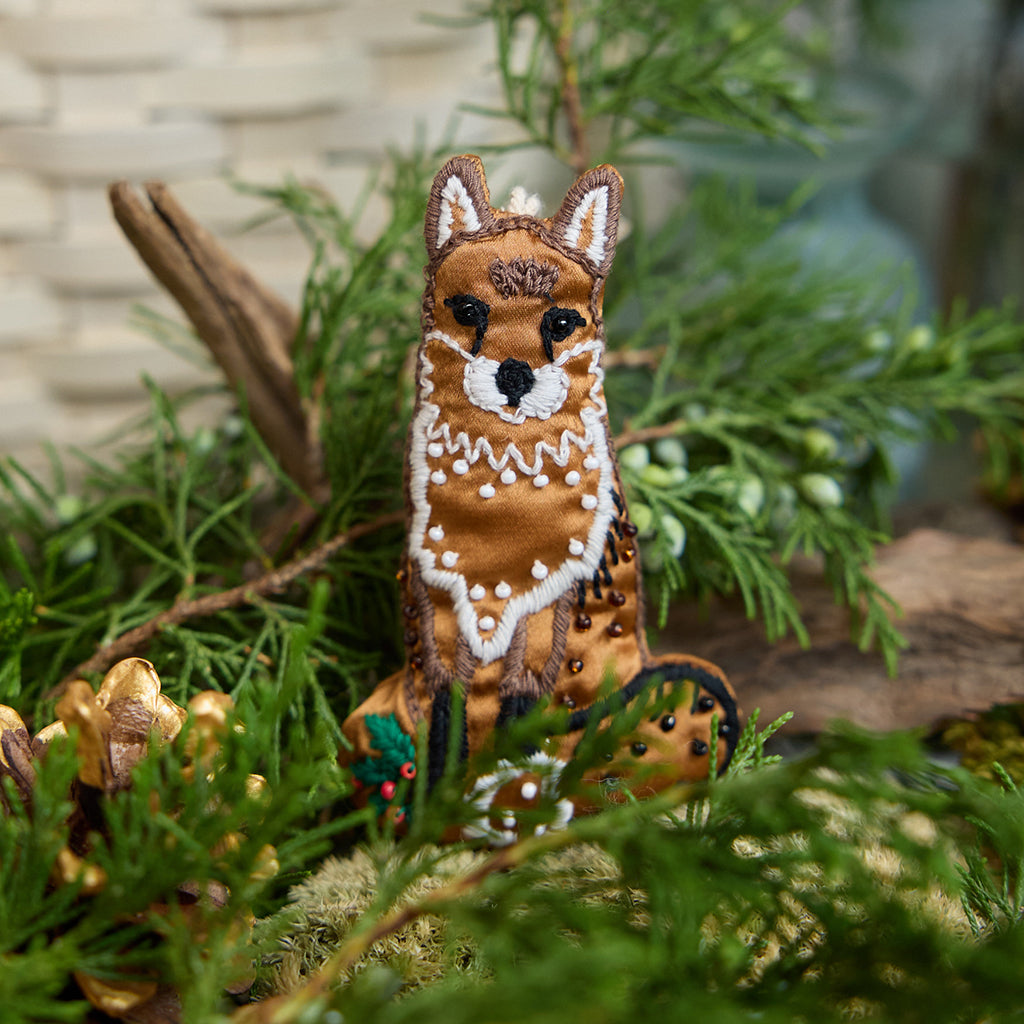Fox Beaded Ornament