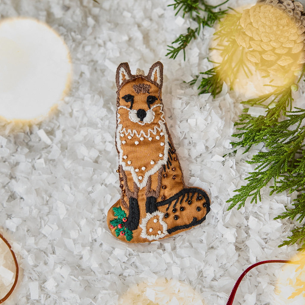 Fox Beaded Ornament