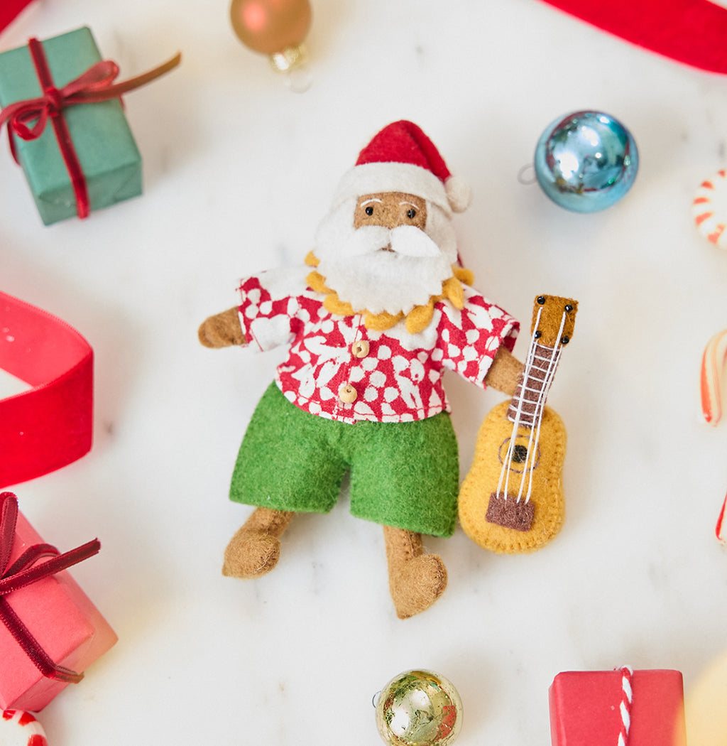 Tropical Santa Ornament
