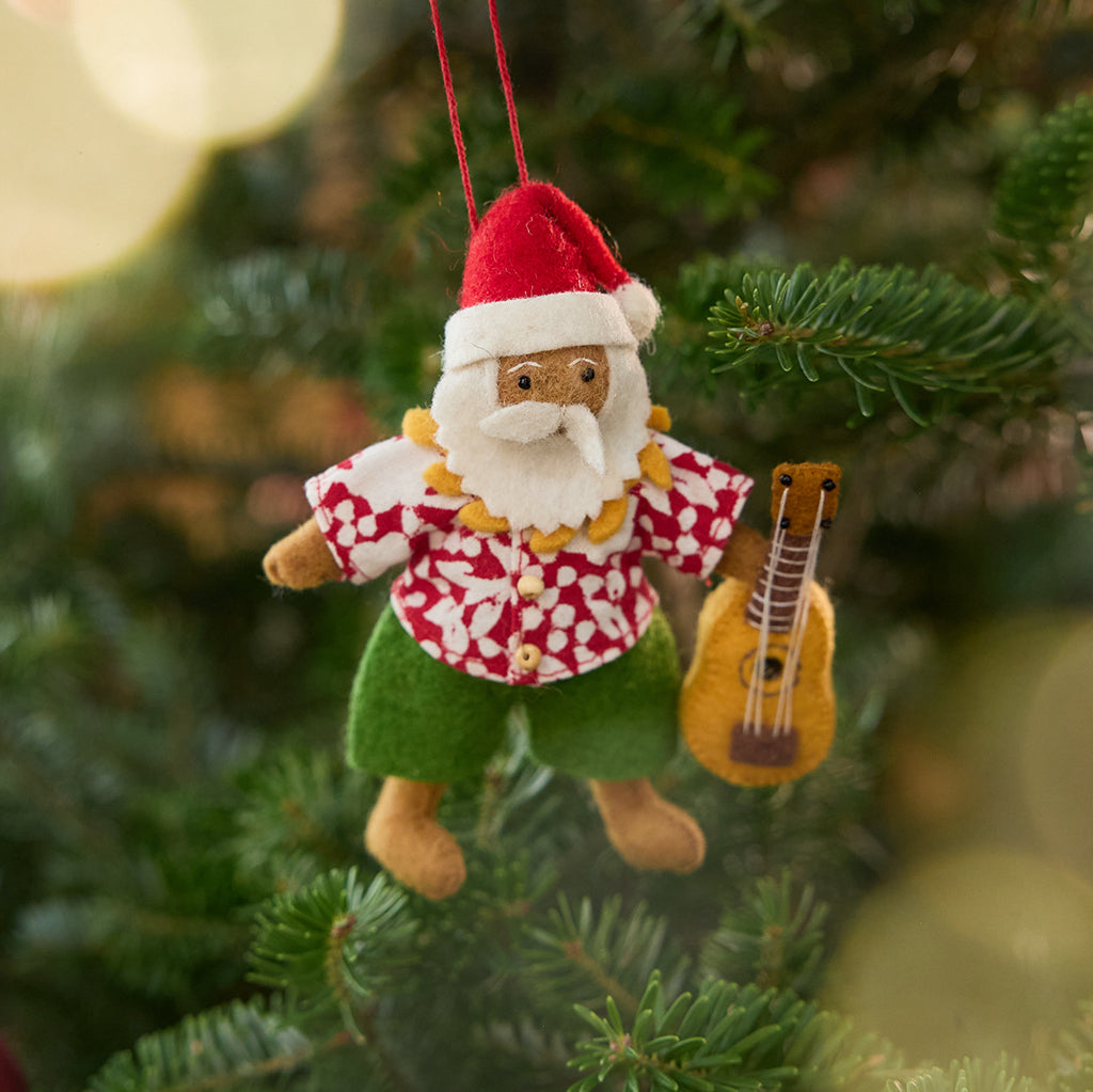 Tropical Santa Ornament