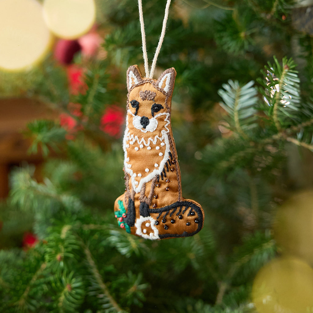 Fox Beaded Ornament