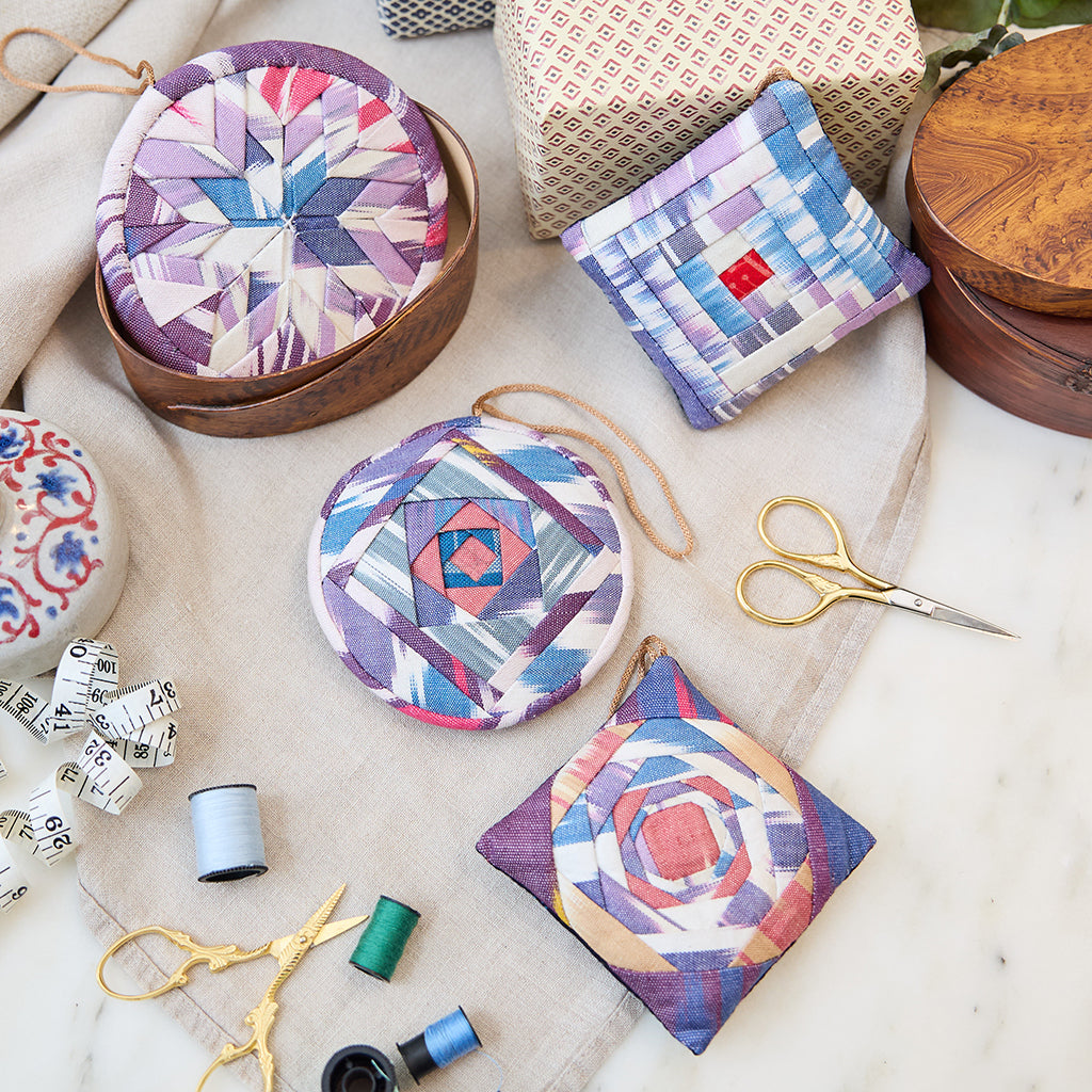 Ikat Quilted Ornaments
