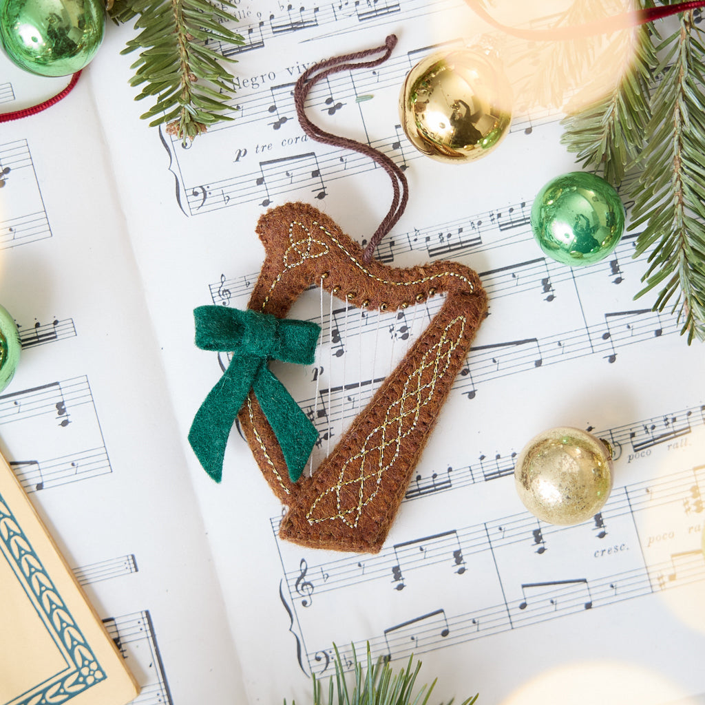Celtic Harp Ornament