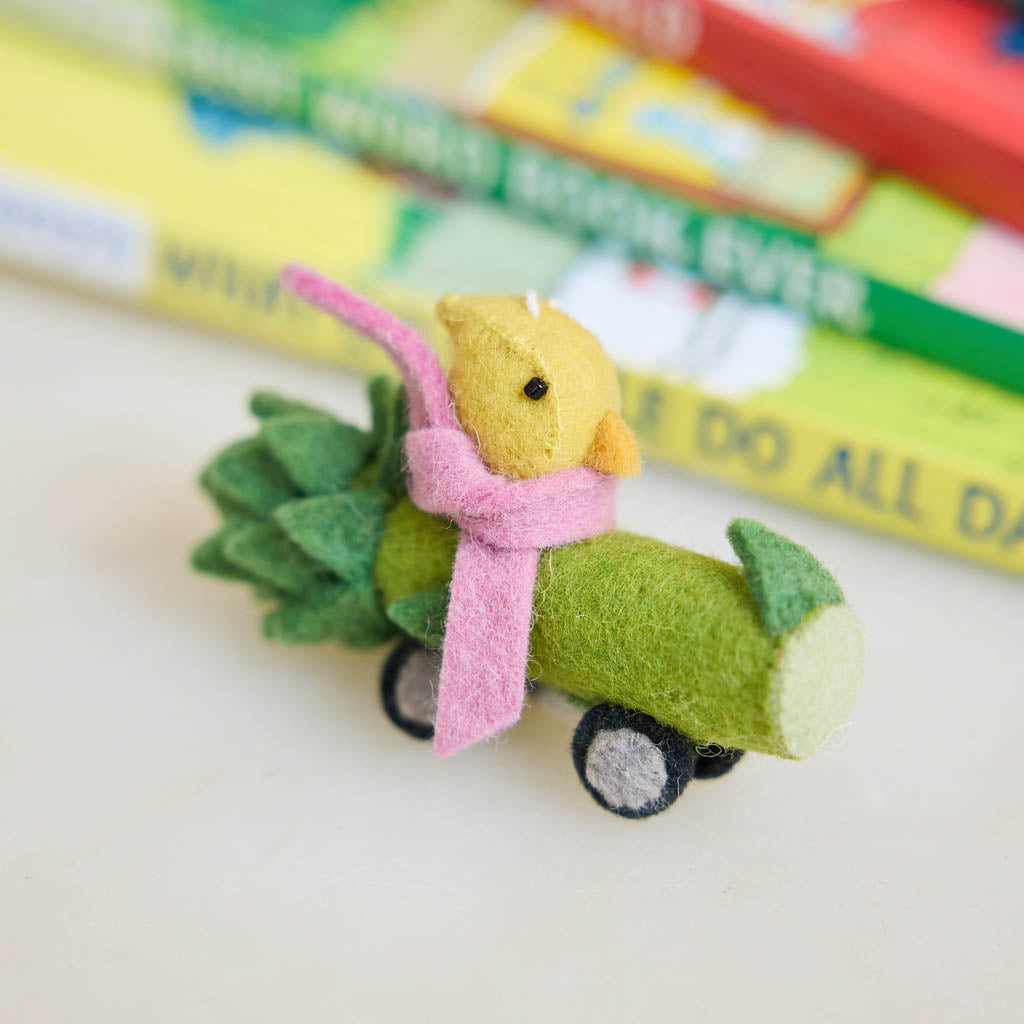 Chick in Asparagus Car