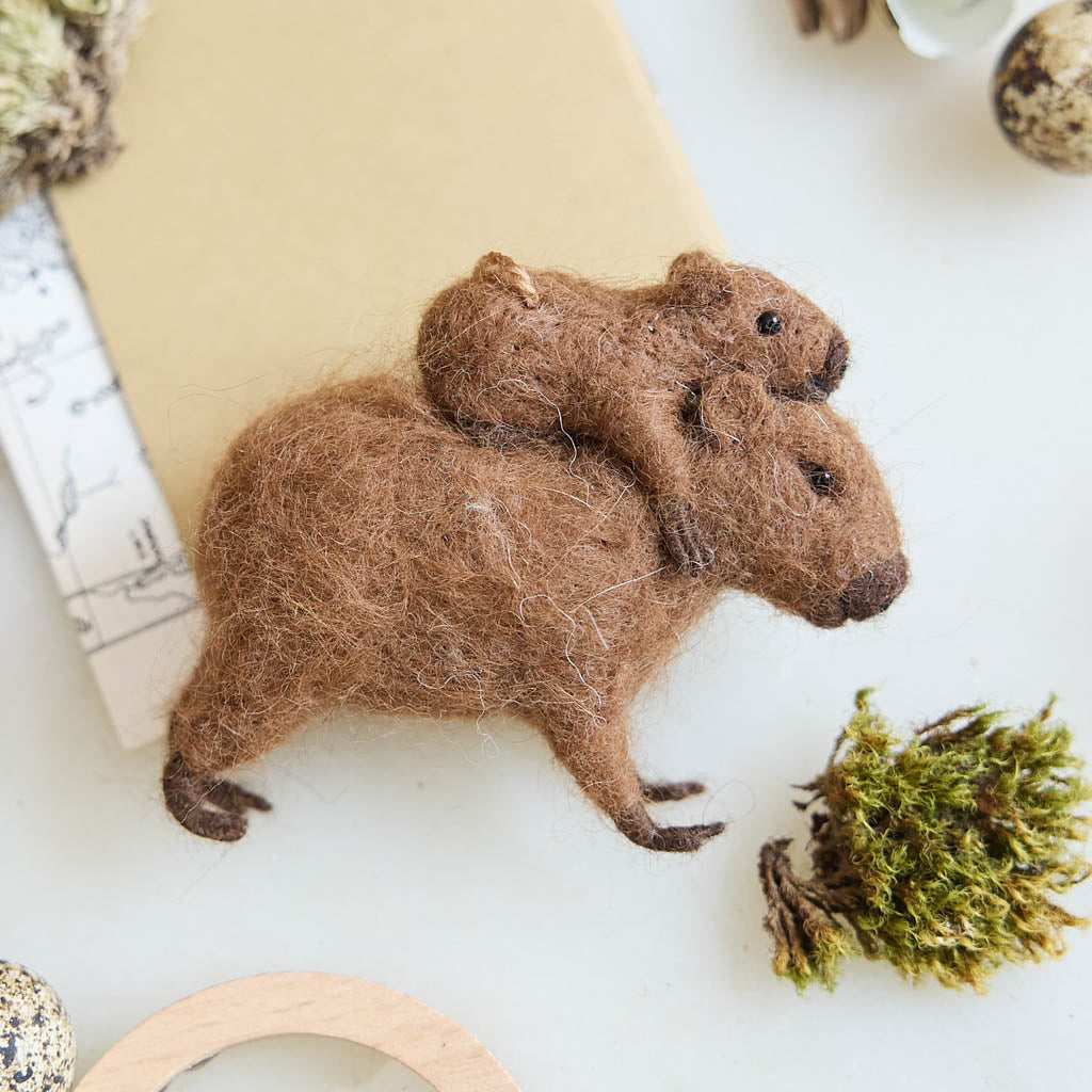 Fuzzy Capybara with Baby