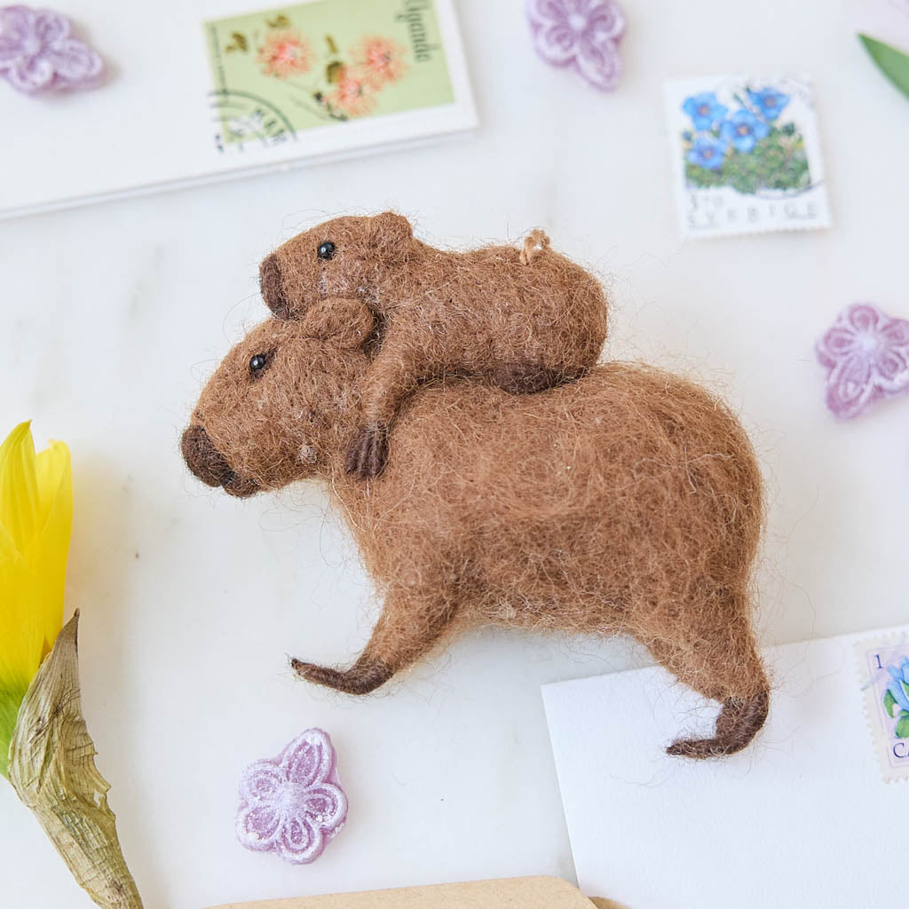 Fuzzy Capybara with Baby