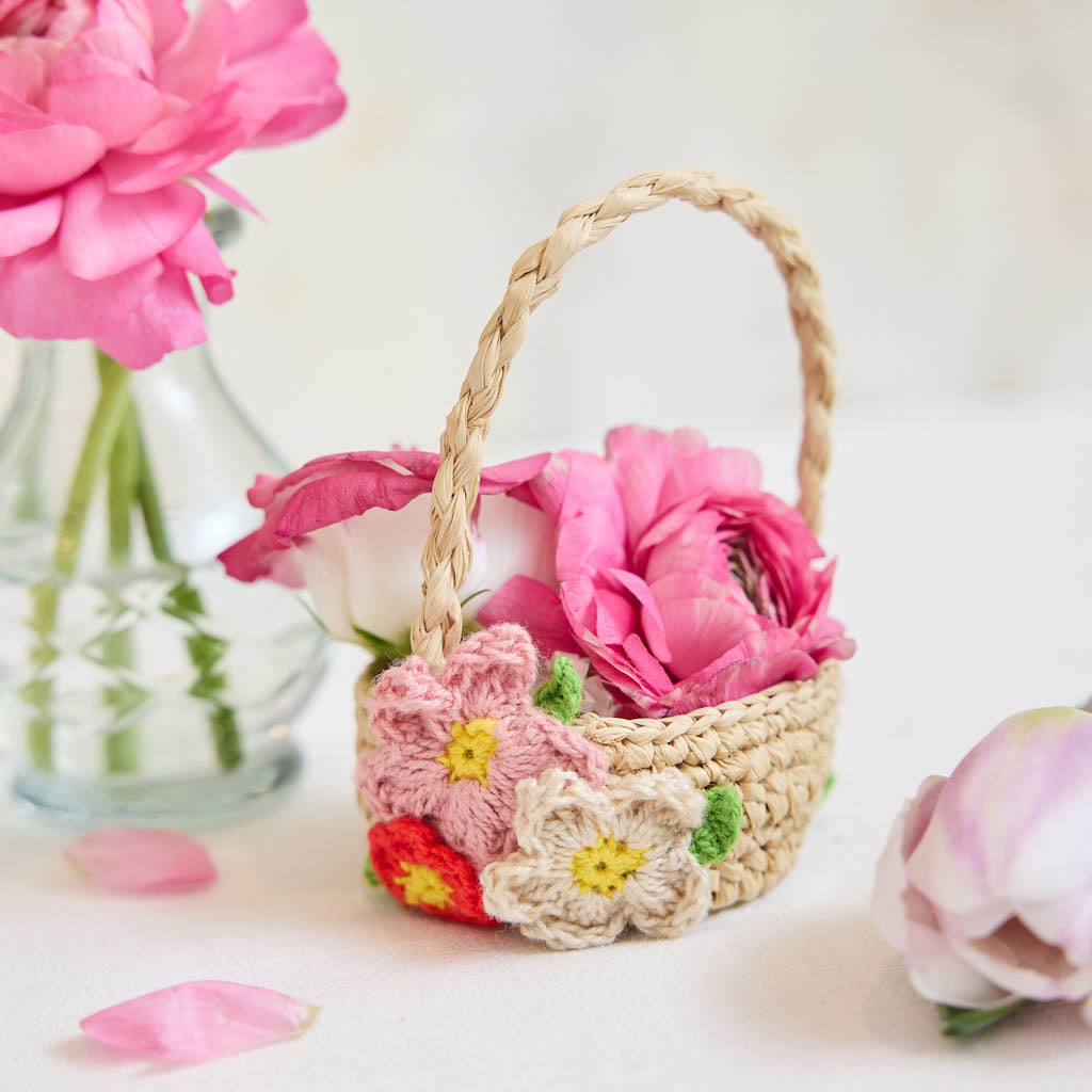 Mini Basket Multicolored Flowers