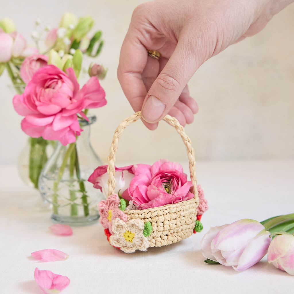 Mini Basket Multicolored Flowers