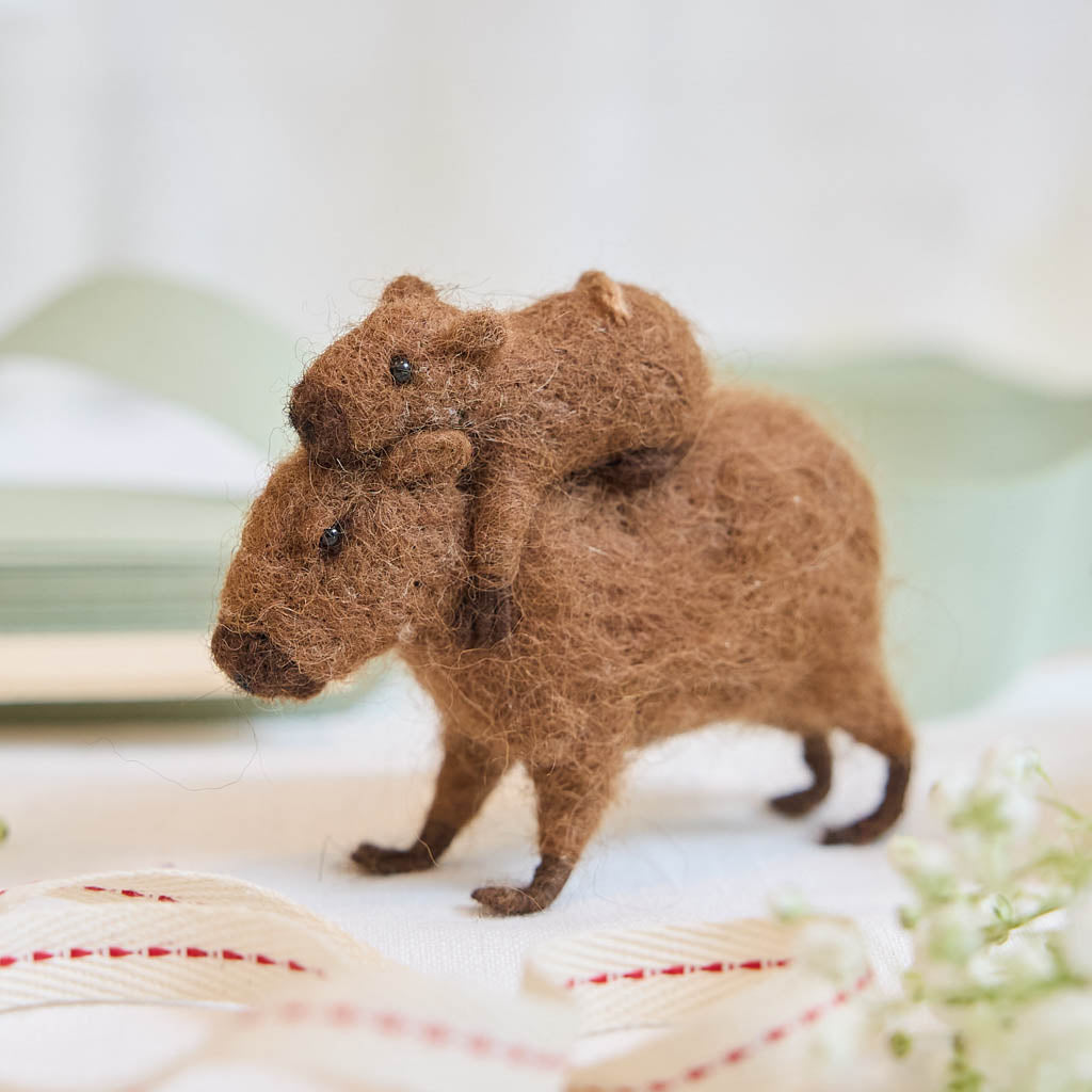 Fuzzy Capybara with Baby