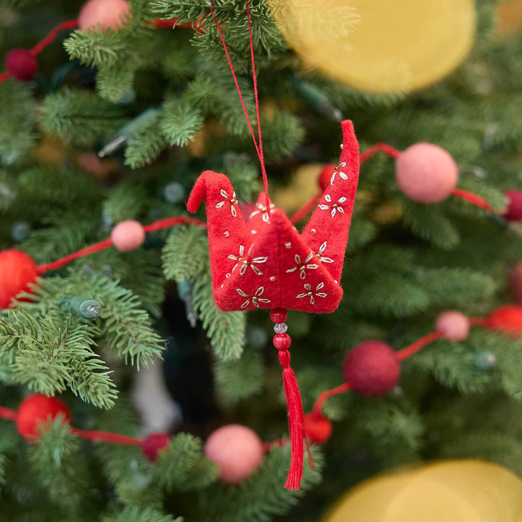 Red Gold Origami Crane