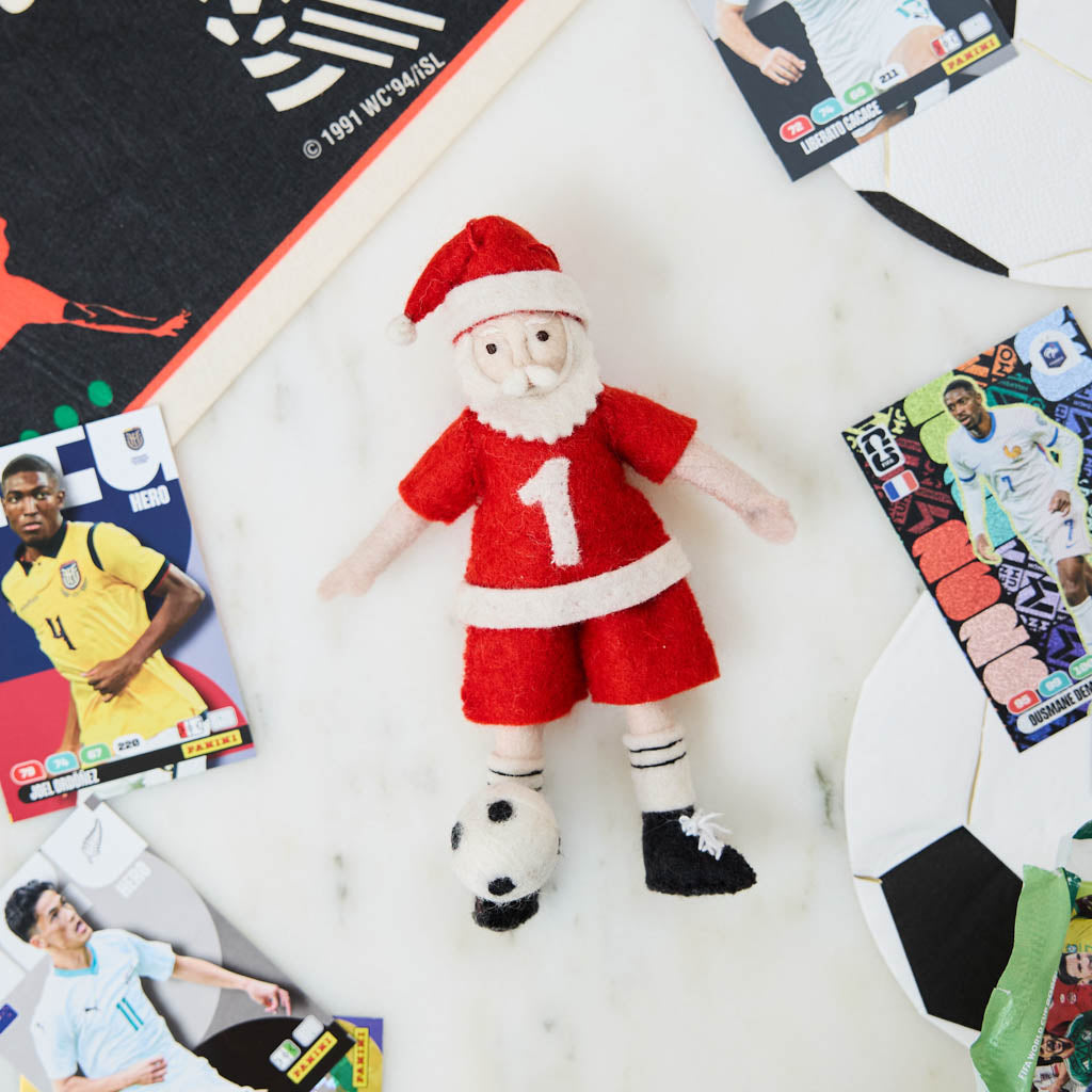 Soccer Santa Ornament