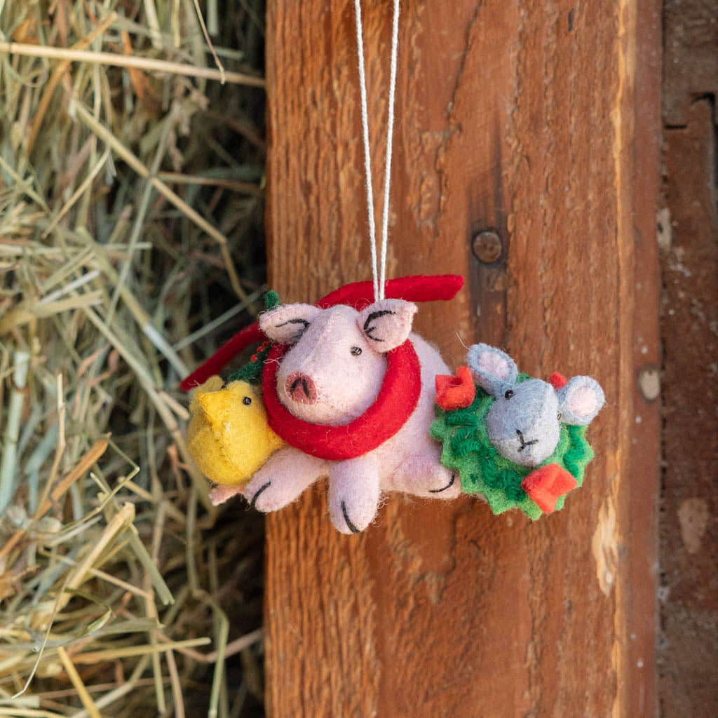 Festive Farm Animals Ornament