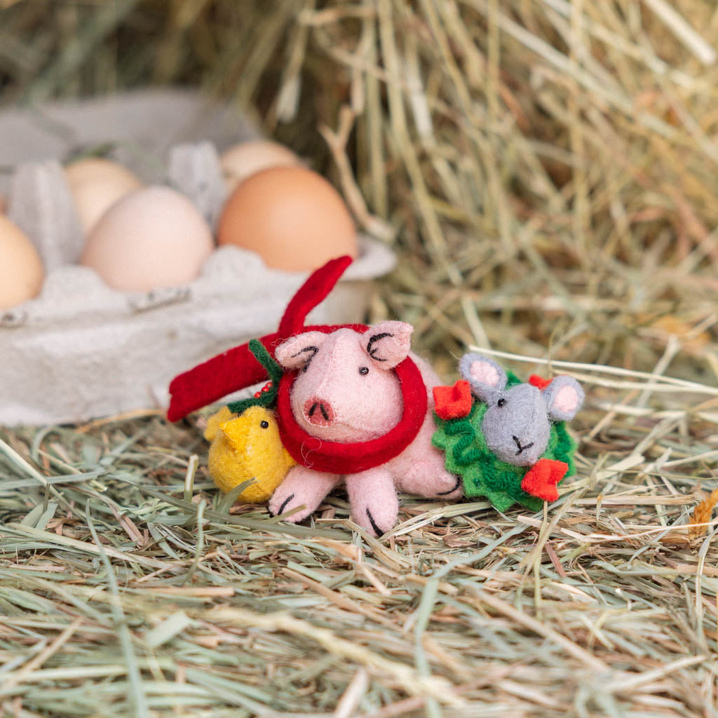Festive Farm Animals Ornament