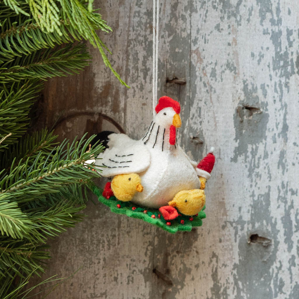 Hen with Chicks Ornament