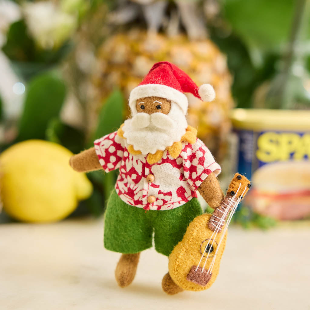 Tropical Santa Ornament