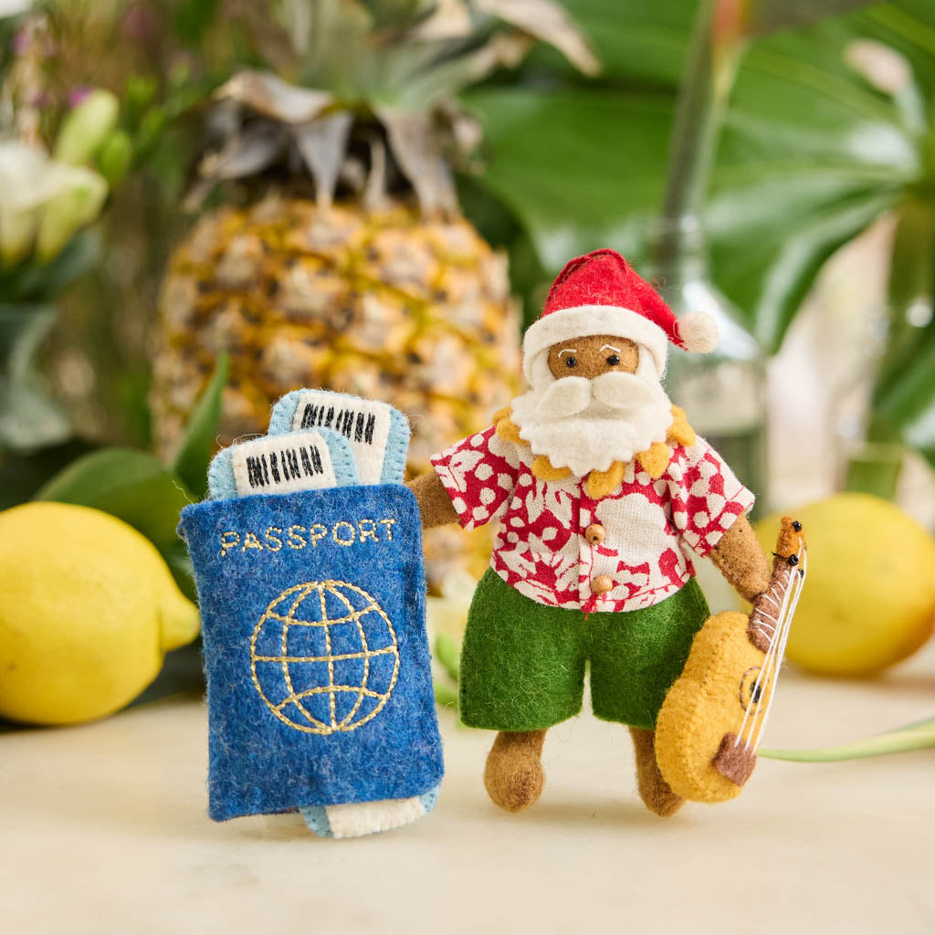 Tropical Santa Ornament
