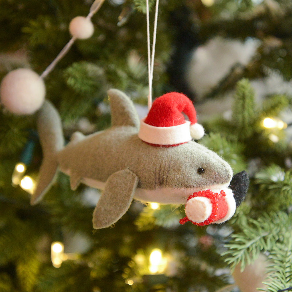Santa Shark Santa Leg