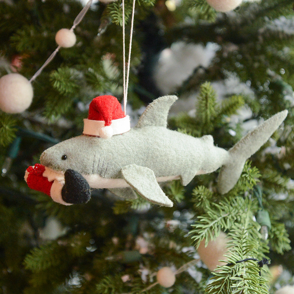 Santa Shark Santa Leg