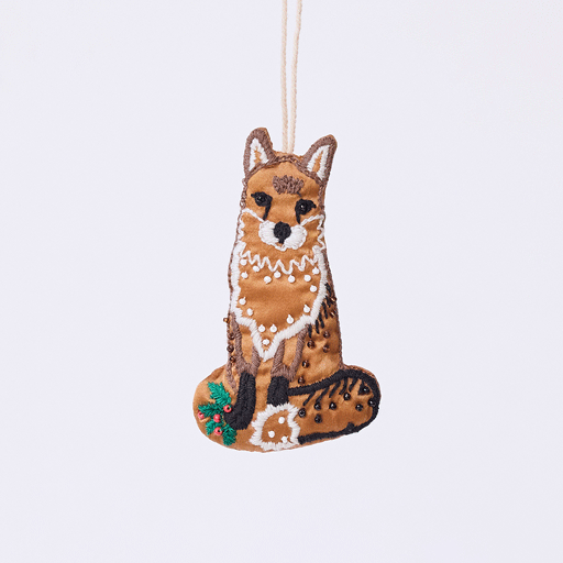 Fox Beaded Ornament