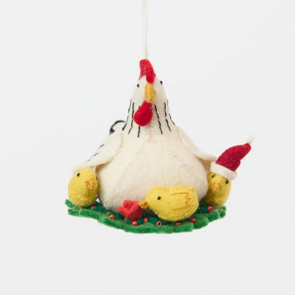 Hen with Chicks Ornament