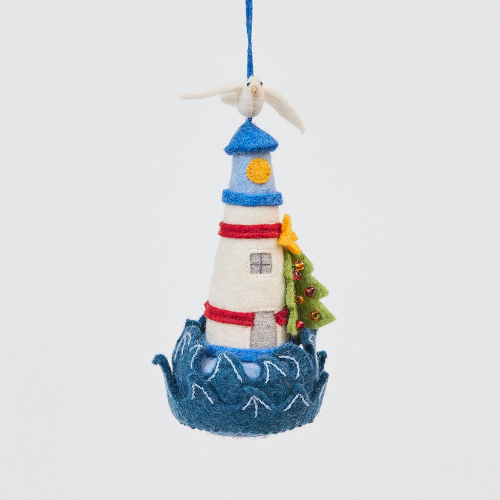 Holiday Lighthouse Ornament