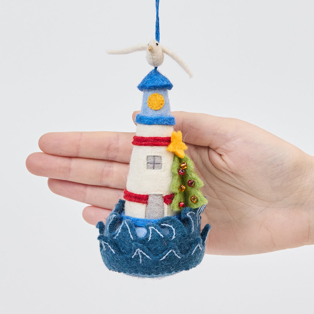 Holiday Lighthouse Ornament