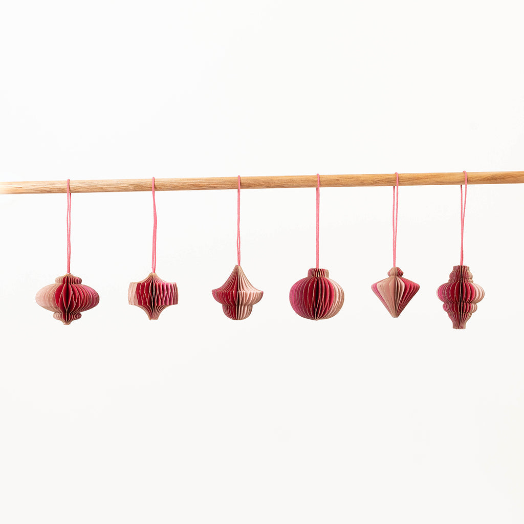 Pink Honeycomb Paper Ornaments