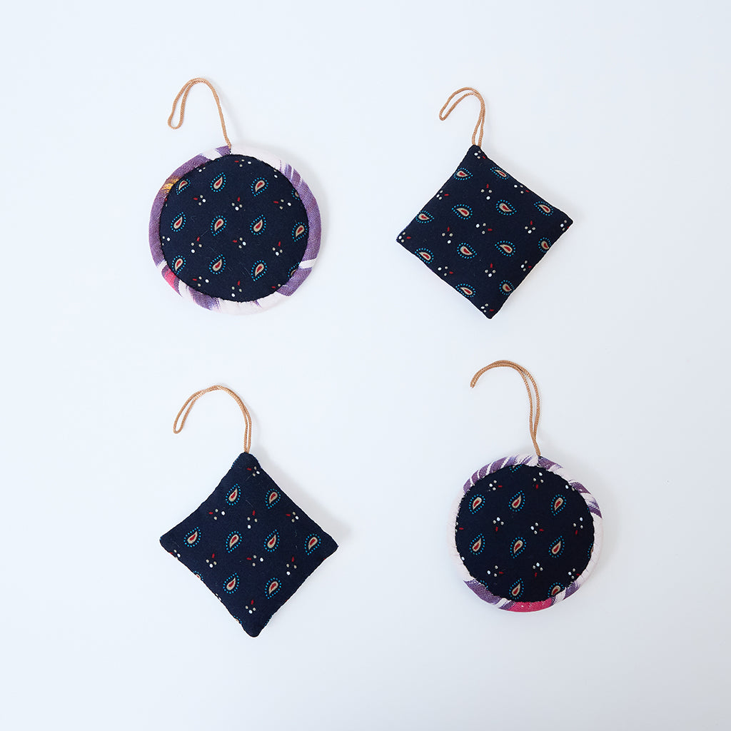 Ikat Quilted Ornaments