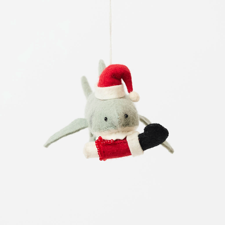 Santa Shark Santa Leg