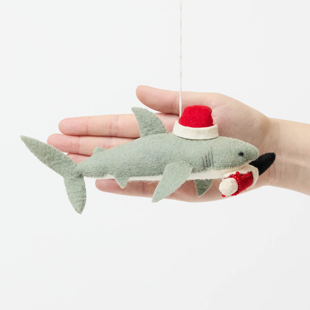 Santa Shark Santa Leg