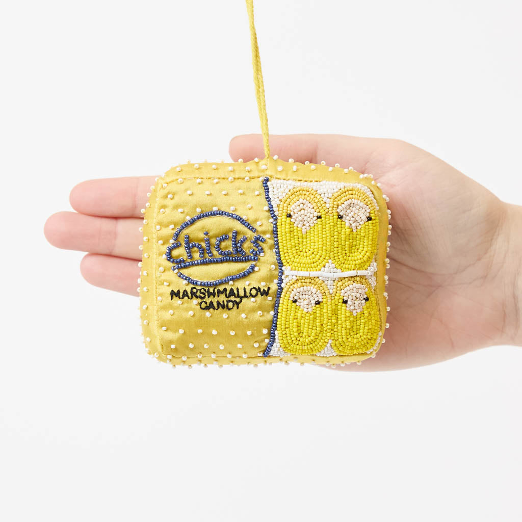 Marshmallow Chicks Beaded Ornament