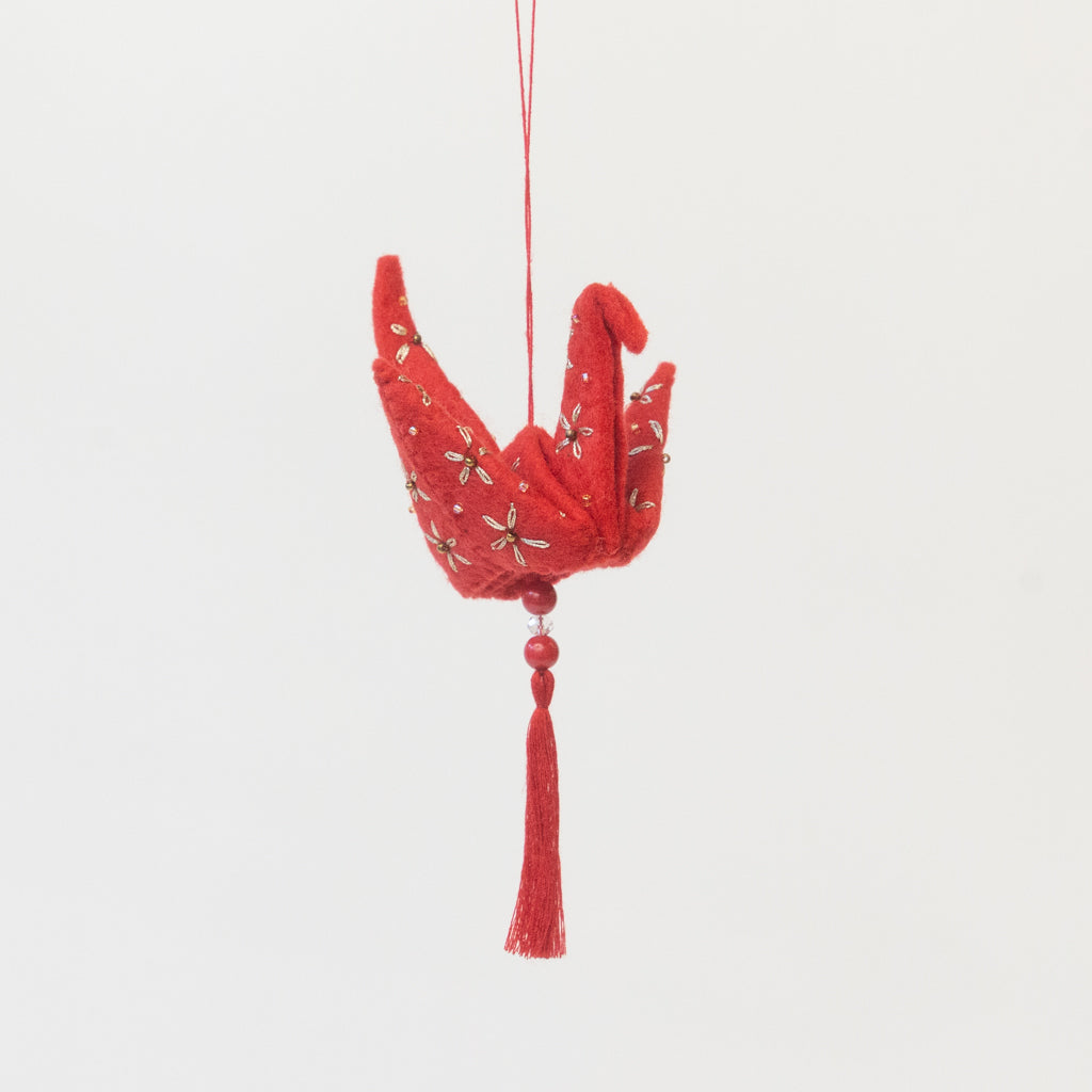 Red Gold Origami Crane