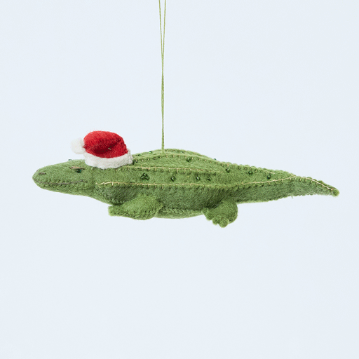 Santa Alligator Ornament