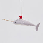 Santa Gray-Blue Narwhal Ornament
