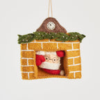 Santa in Fireplace Ornament