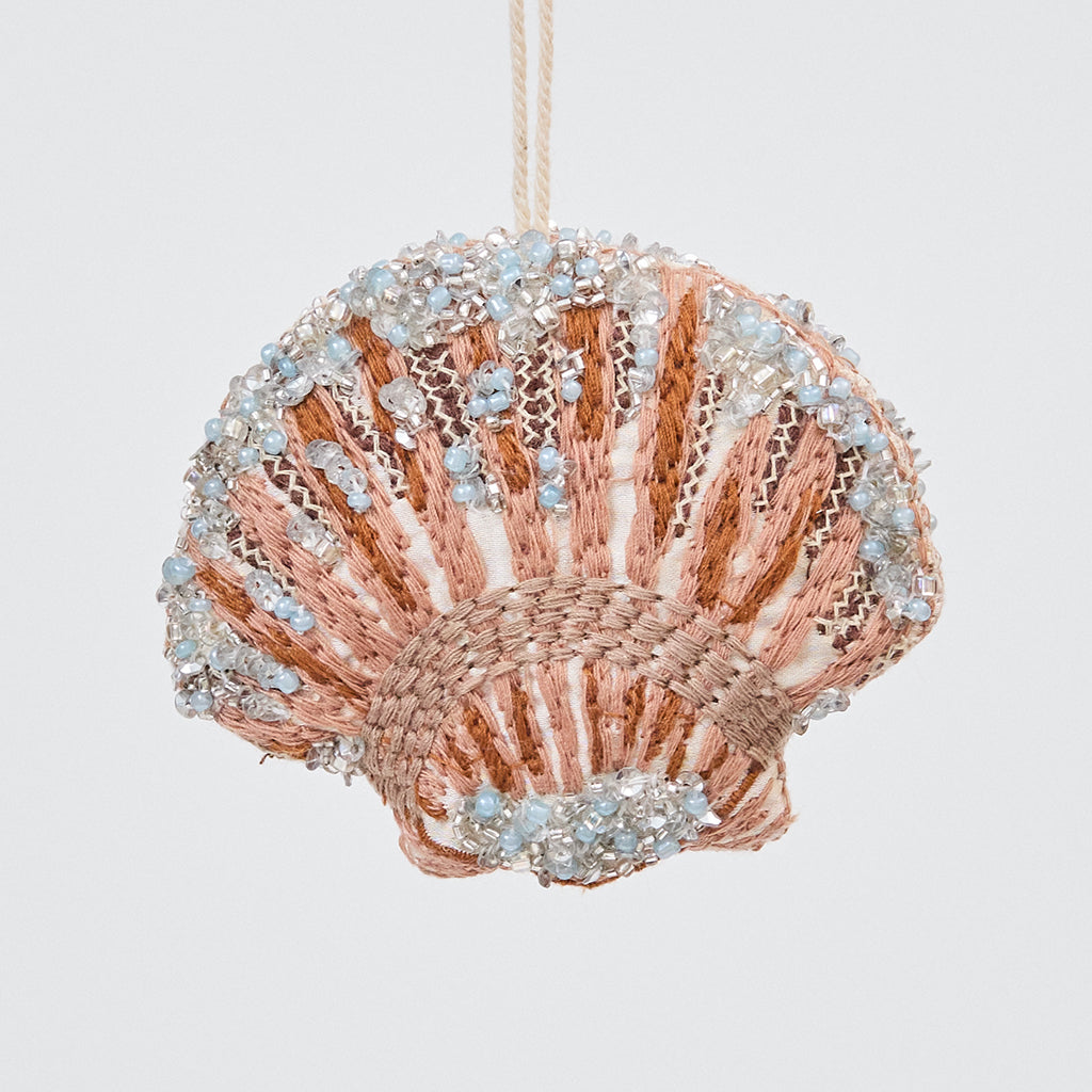 Scallop Shell Beaded Ornament