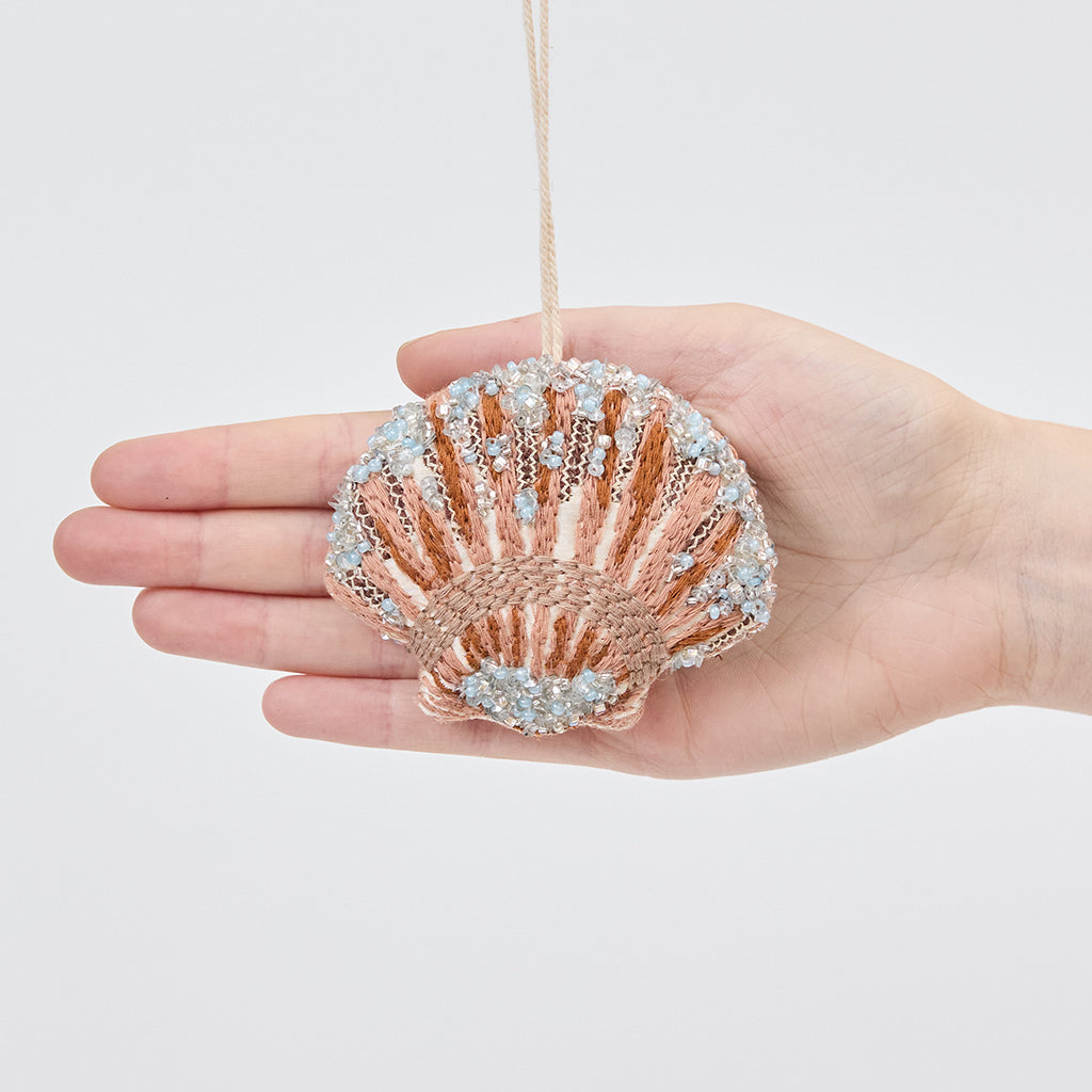 Scallop Shell Beaded Ornament