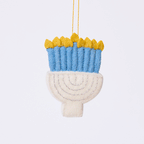 Small Silver Menorah Ornament