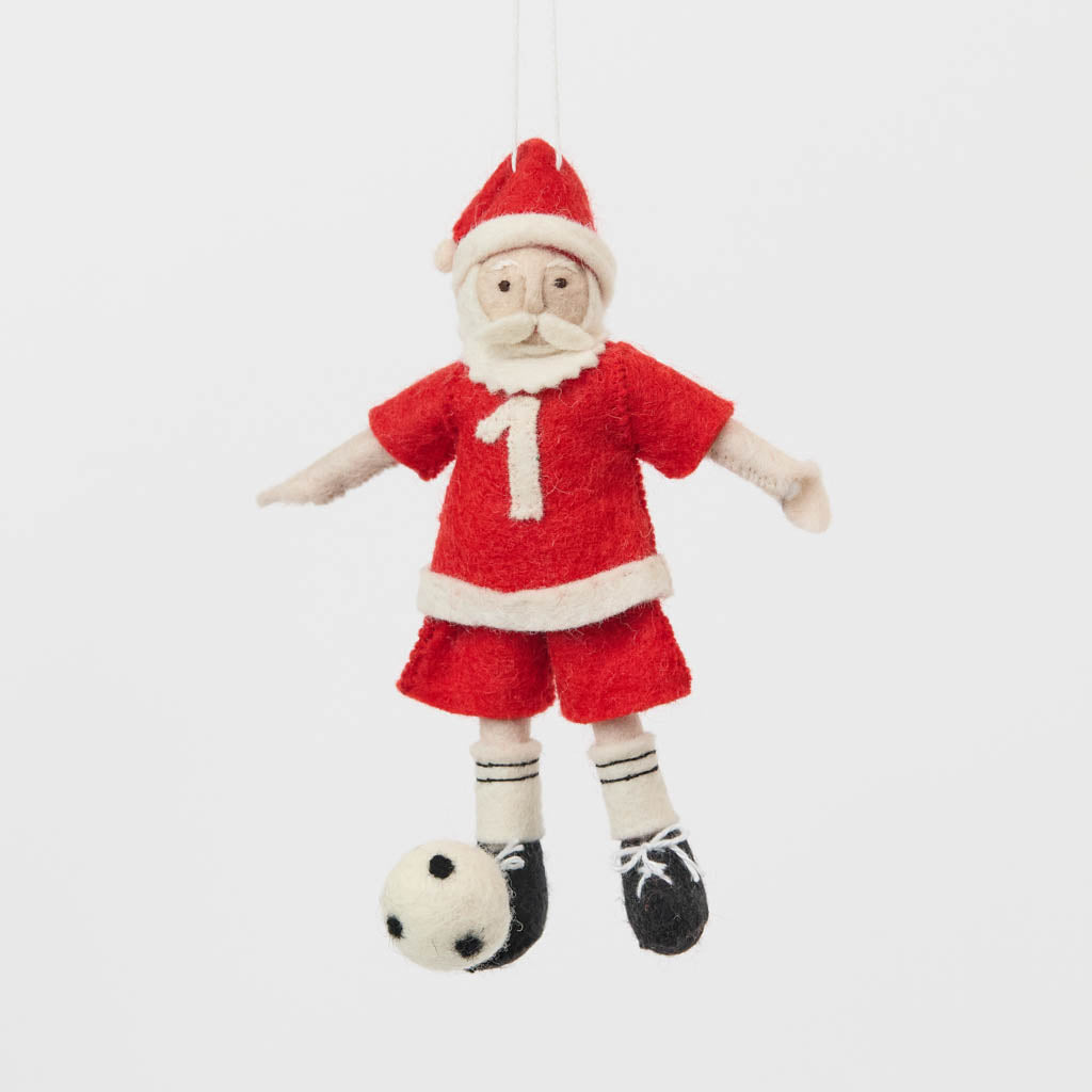 Soccer Santa Ornament