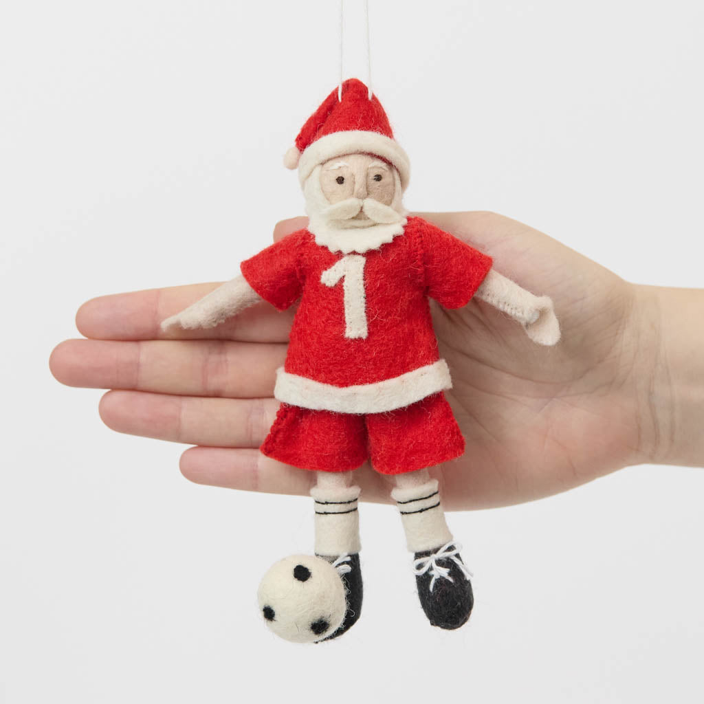 Soccer Santa Ornament